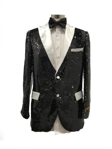 Mens Black Two Button Single Breasted  Suit
