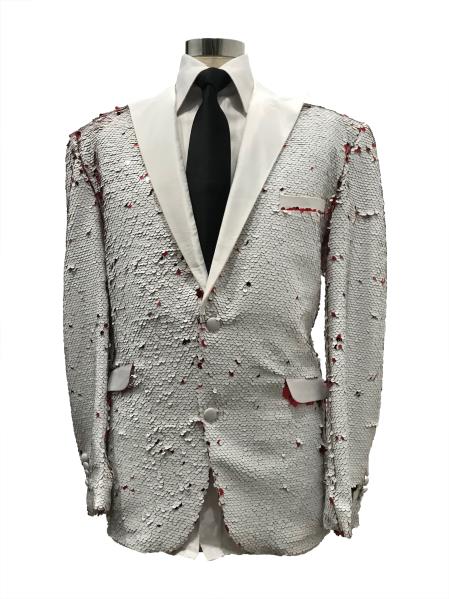 Mens White Two Button Single Breasted Suit