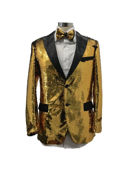 Mens Two Button Single Breasted Gold Suit