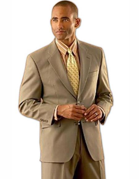 Mens Suits Clearance Sale Wool  Coffee Tan ~ Beig