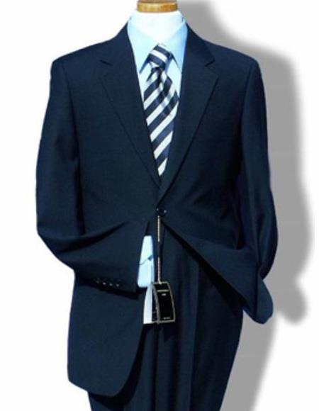 Mens Suits Clearance Sale Navy Blue  Wool 