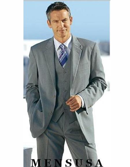 Product#J43245 Mens Wool Suits Clearance Sale Mid Gray
