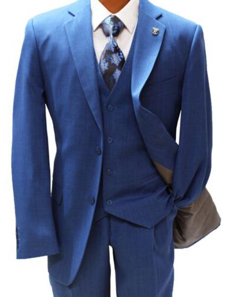 Mens Two Button Suit Blue Suit