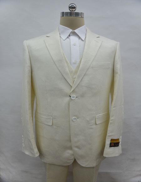 Linen-2BV Off White Suit