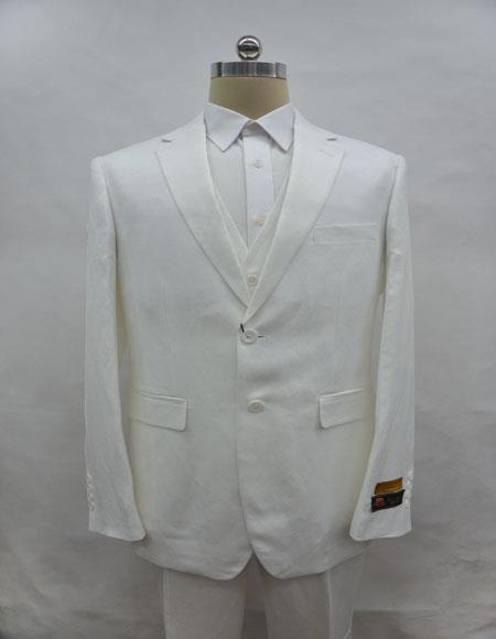 Linen-2BV White Suit