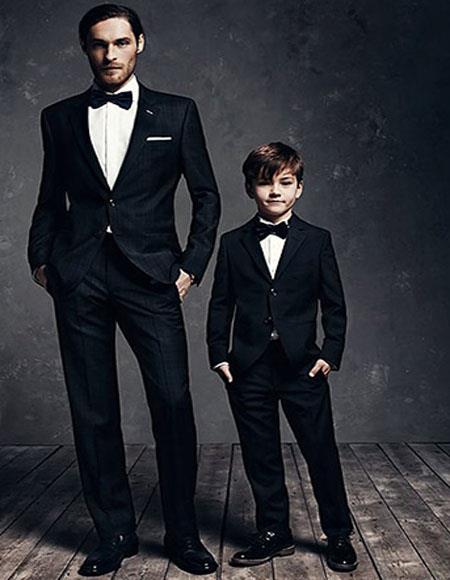 Black Father ~ Dad And Son Matching Suits Perfect For Wedding and Prom