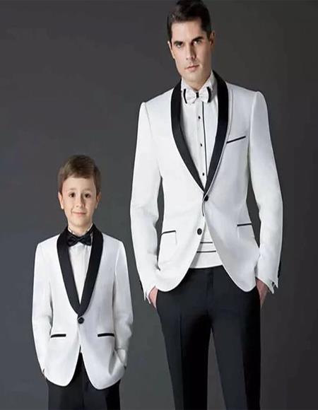 Father ~ Dad And Son Matching Suits Black And White