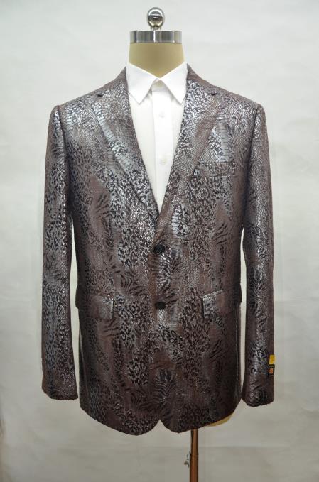 Men’s crocodile leather jacket Ostrich looking with one chest pocket