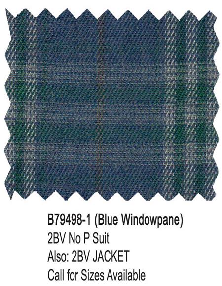 Product#J43585 Bertolini Suit Blue Windowpane