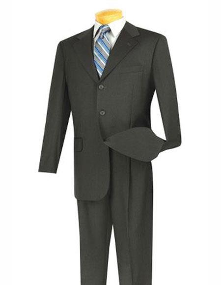 Mens Lucci Suit Single Breasted Suit Charcoal Three Button