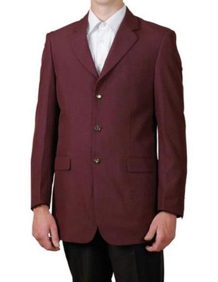 Mens Lucci Suit Burgundy Single Breasted Notch Lapel