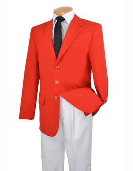 Mens Lucci Suit Blazer Notch Lapel Single Breasted Blazer Red