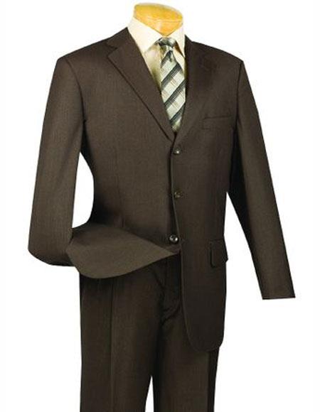 Mens Lucci Suit Single Breasted Blazer Notch Lapel Brown