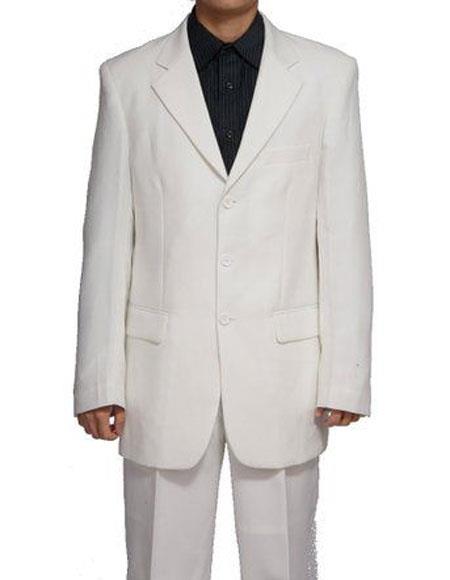 Mens Lucci Suit Single White Breasted Blazer Notch Lapel