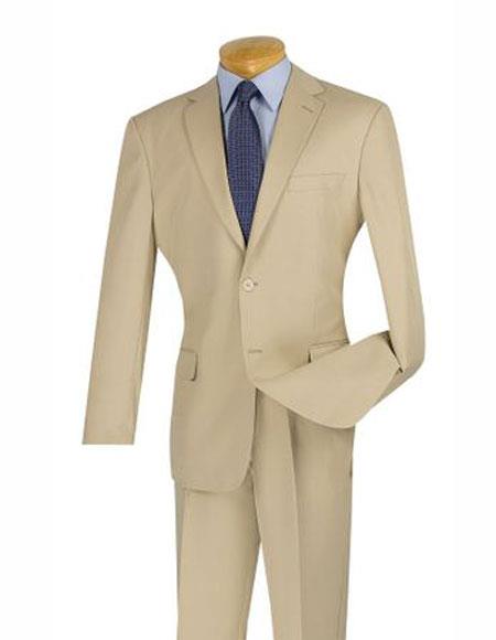 Men's Beige Poly Poplin Fabric Slim Fit Lucci Suit