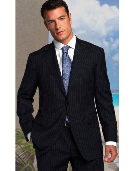 Black Classic Relax Fit Side Vent Pleated Pant with Mens suit d