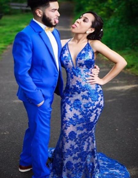 Regular Royal Blue Suit For Men Perfect Prom Suit Prom Tux Suit2 Button Single Breasted Fortini 702P 2PP