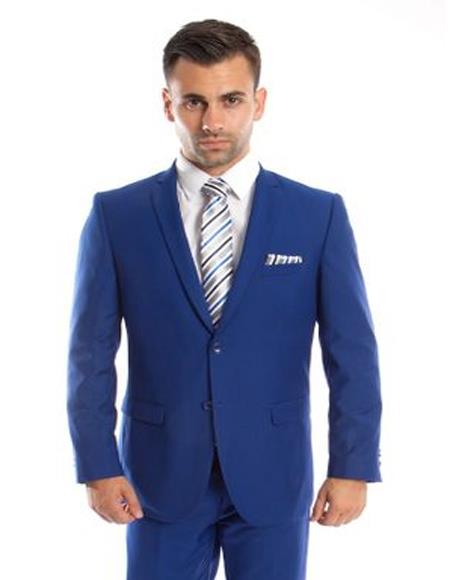 Mens Royal Blue Suit For Men Perfect  Prom Suit For Men Prom Tux 2 Button Front Ultra Slim Fit Type 