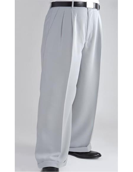 Mens Stylish 1920s 40s Fashion Clothing Look! Silver Formal Dressy Pant