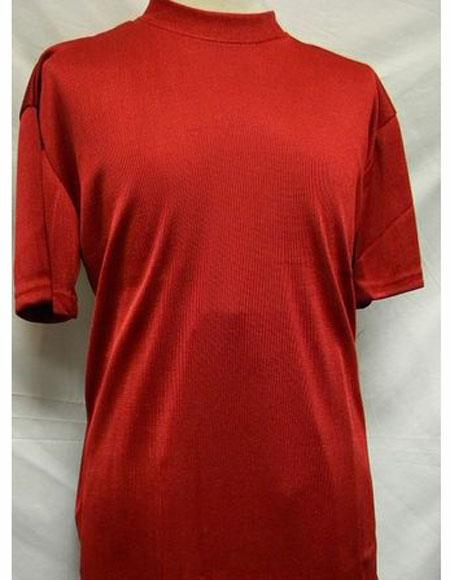 Mock Neck Shirts For Men Red