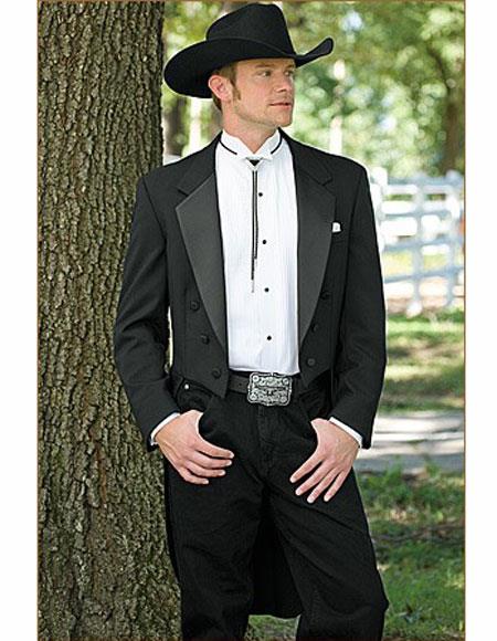 Mens Wedding Cowboy Suit Jacket perfect for wedding Black