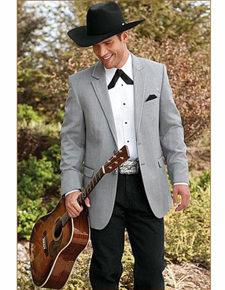 Mens Wedding Cowboy Suit Jacket perfect for wedding Gray