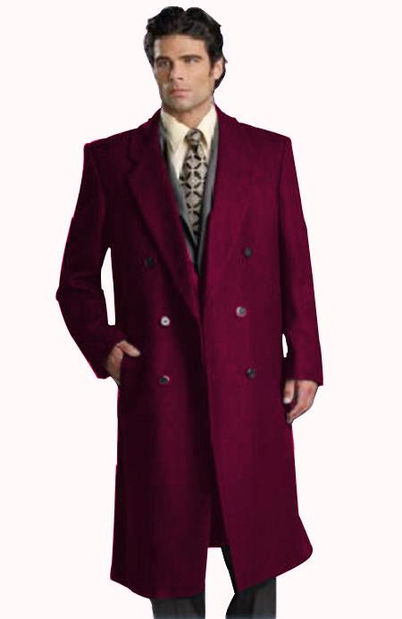 Man Bent Fully Lined Double Breasted 6 Buttons Men's Dress Coat Wool Long Topcoats ~ Overcoat Peacoa