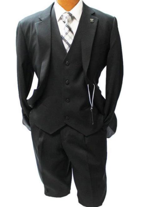 Black Vested Classic Fit Suit