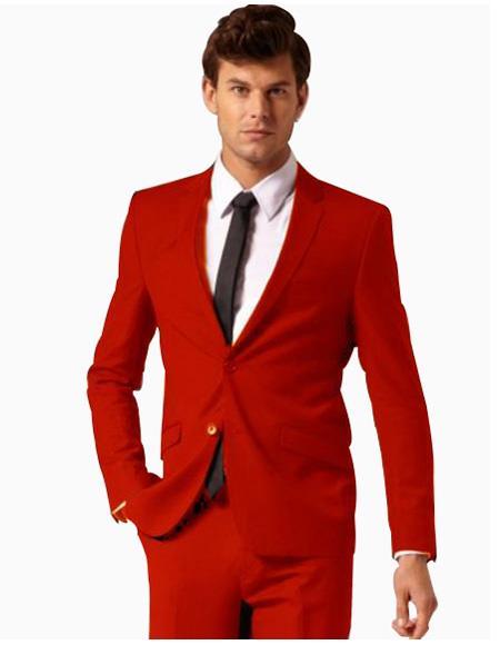 Mens Suit Separates Wool Fabric Red Suit By Alberto Nardoni Brand