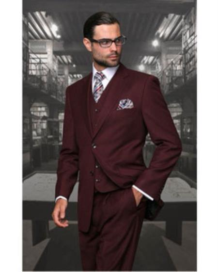 Mens Suit Separates Wool Fabric Burgundy Suit By Alberto Nardoni Brand