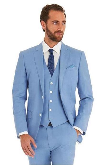 Mens Suit Separates Wool Fabric Sky Blue Powder Blue ~ Ocean Suit By Alberto Nardoni Brand