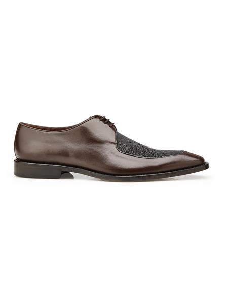 Brown Leather Lining Italian Calf Dress Shoes for Mens 