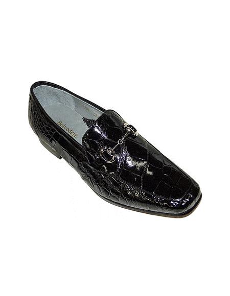 Belvedere Gerald, Alligator Slip-on Loafer, Style: 1024 - Black