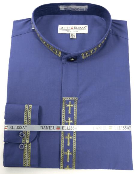 Daniel Ellissa Mens French Cuff Shirt Purple