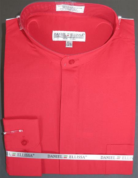 Daniel Ellissa Mens French Cuff Shirt Red