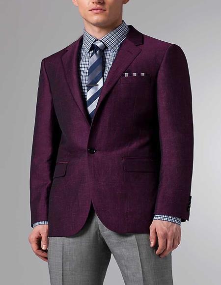 Mens Purple Linen Blazer ~ Sport Coat By Alberto Nardoni