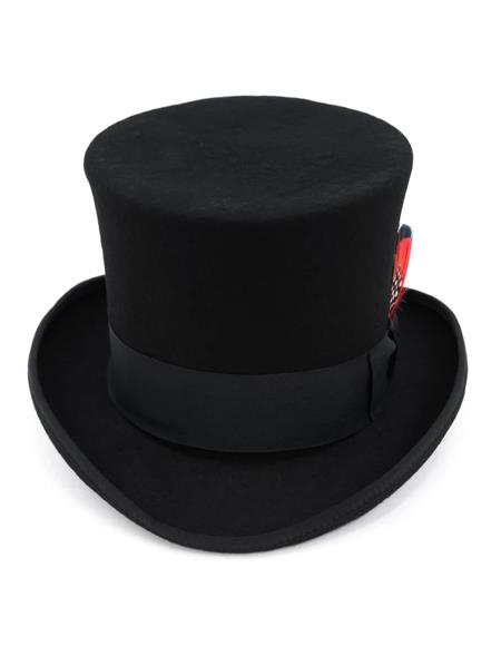 Elegant Top Hat - Black - Wool