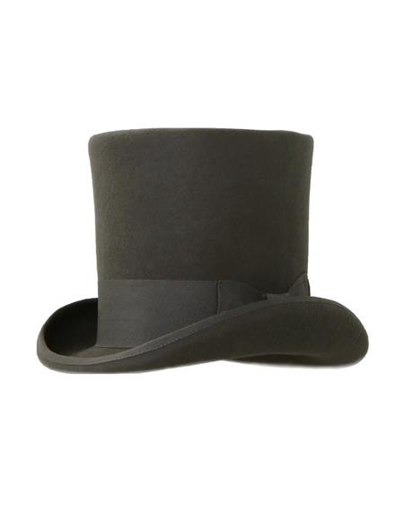 Charcoal Premium Wool Top Hat