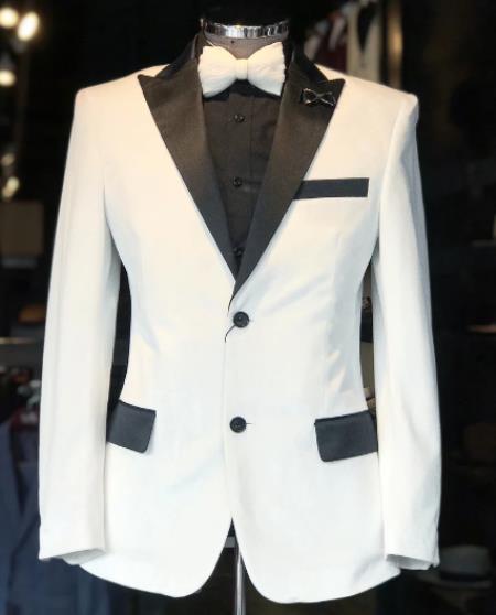 Velvet Tuxedo Dinner Jacket Blazer + White