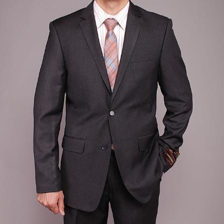 Gray Double side vent Stylish flat front Graduation Suit For Boy / Guys 