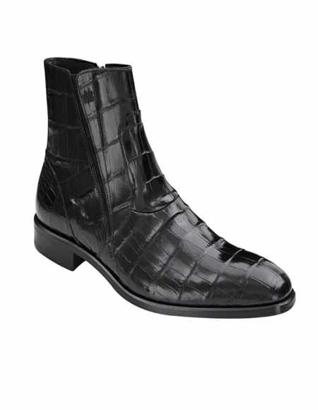 Black Classic Exotic Sleek Contoured Leather Sole Mezlan Mens Shoes