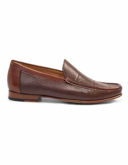 Cognac Rubber Inserts Designed For Comfort Mezlan Mens Shoes