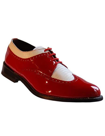 Red and White Comfortable Insoles Leather Sole Shoe