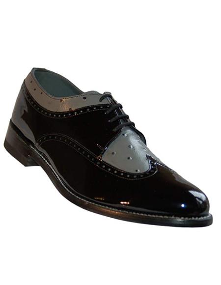 Black and Grey Discounted Cheap Priced Leather Shoe