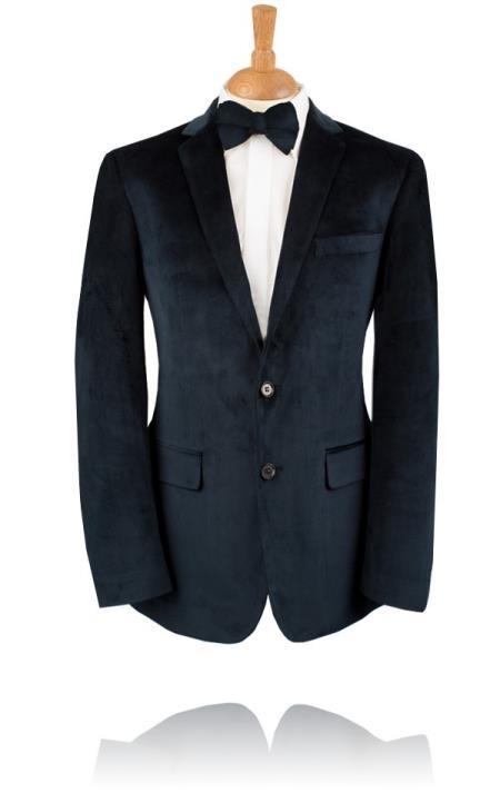 velour Blazer Jacket 2 Button, Blue Velvet Tuxedo Jacket, Notch Lapel by Black Label 