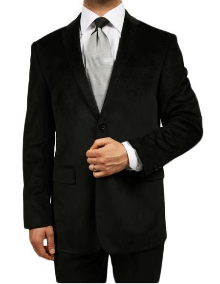 Velour Blazer Jacket Black Kids Sizes Luxurious Velvet Highlights Two-Button Single-Breast Mens & Bo