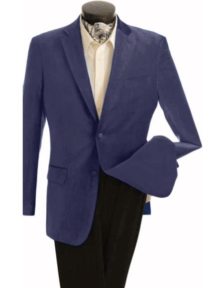 Navy Blue Fully Lined Modern Stylish Velour Blazer Jacket for Mens