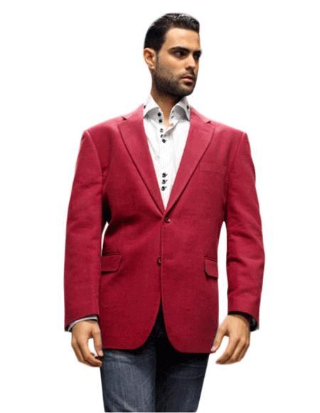 Velour Blazer Jacket Sport Coat It's One of a Kind Super 150's For All Occasion Winish Burgundy ~ Maroon