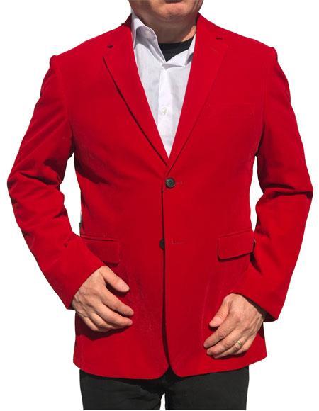 Alberto Nardoni Brand Red Velvet ~ velour Blazer Jacket Cheap Priced For Men ~ Sport Coat Jacket