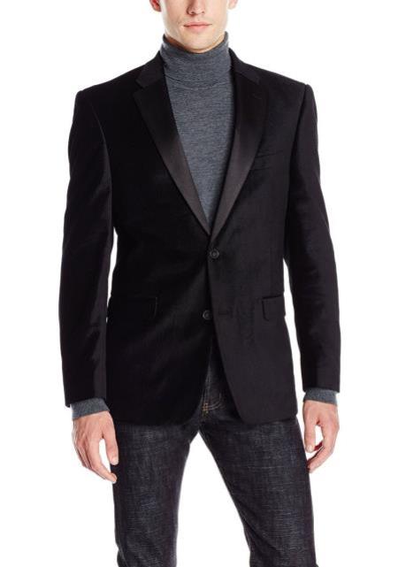Cheap Priced Black Big And Tall Blazers Clearance Velvet ~ velour Blazer Jacket / Sport Coat